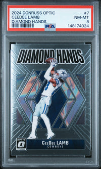 Ceedee Lamb #7 2024 Panini Donruss Optic Diamond Hands PSA 8
