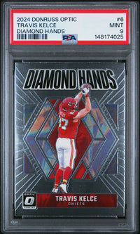 Travis Kelce #6 2024 Panini Donruss Optic Diamond Hands PSA 9