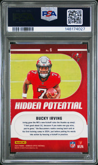 Bucky Irving #6 2024 Panini Donruss Optic Hidden Potential PSA 9