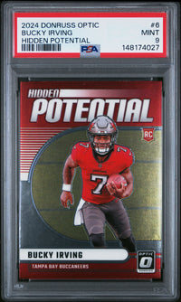 Bucky Irving #6 2024 Panini Donruss Optic Hidden Potential PSA 9