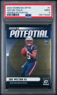 Joe Milton Iii #1 2024 Panini Donruss Optic Hidden Potential PSA 9