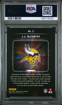 Jj Mccarthy #2 2024 Panini Donruss Optic Light It Up PSA 8
