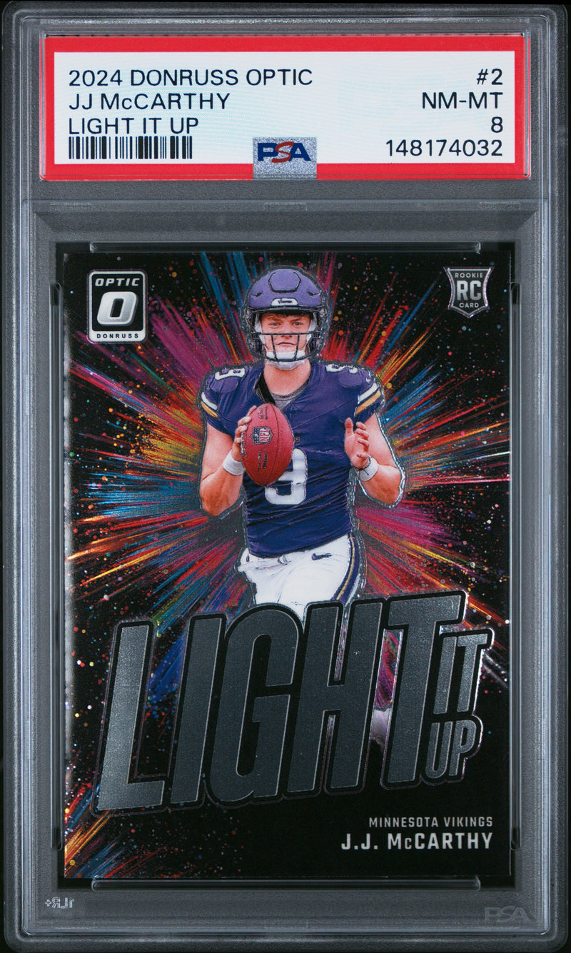 Jj Mccarthy #2 2024 Panini Donruss Optic Light It Up PSA 8