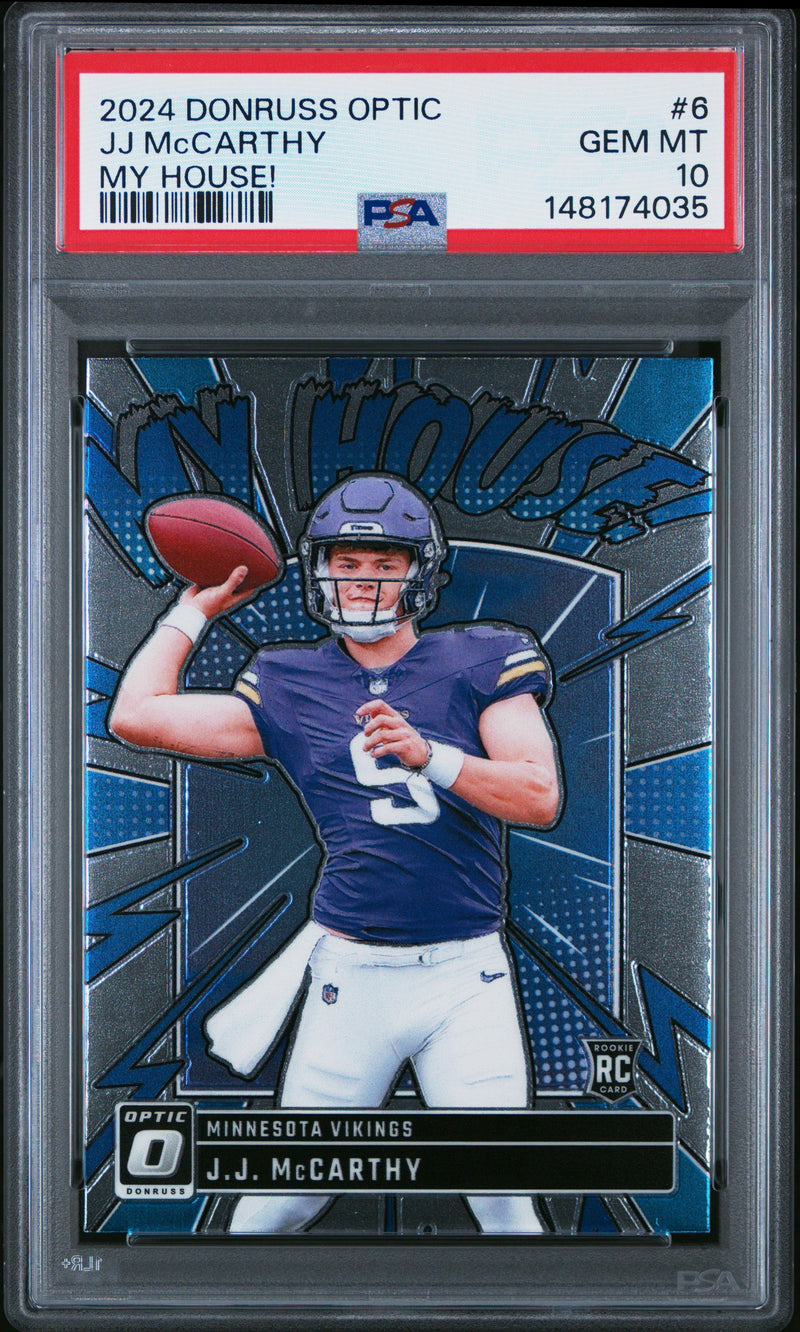 Jj Mccarthy #6 2024 Panini Donruss Optic My House! PSA 10 My House!