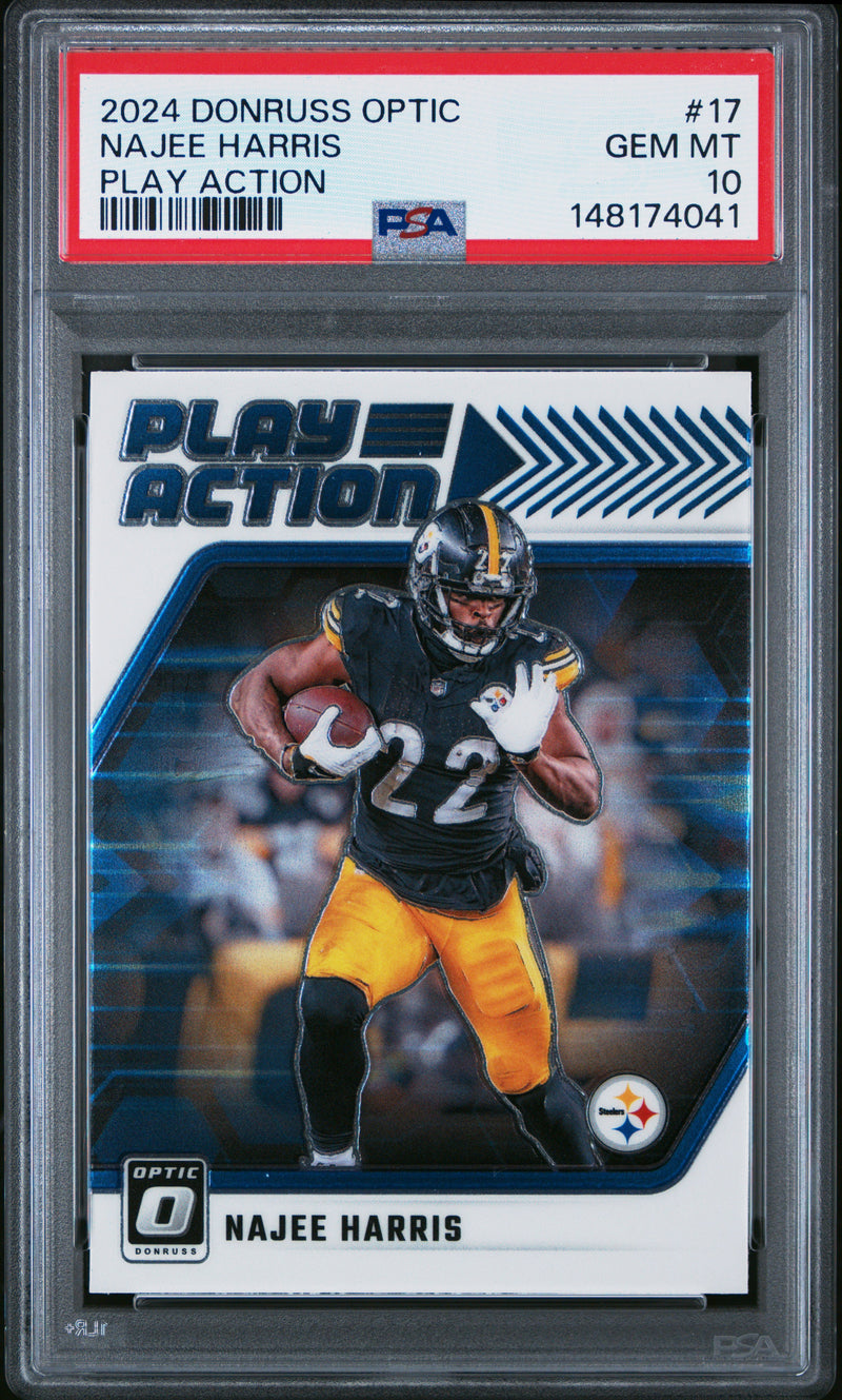 Najee Harris #17 2024 Panini Donruss Optic Play Action PSA 10