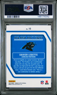 Xavier Legette #10 2024 Panini Donruss Optic Play Action PSA 10