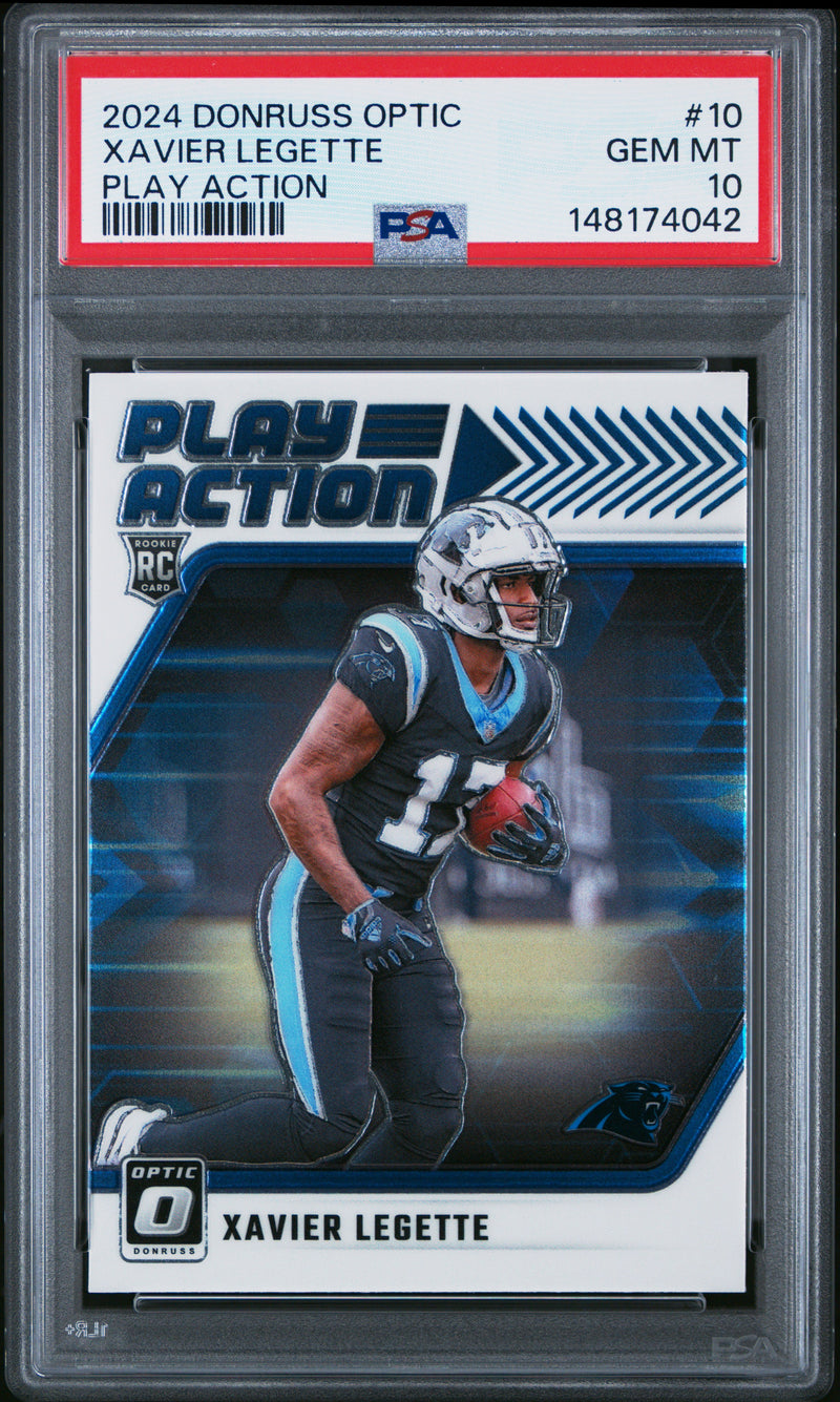 Xavier Legette #10 2024 Panini Donruss Optic Play Action PSA 10