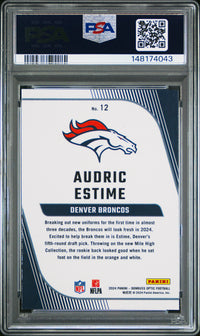 Audric Estime #12 2024 Panini Donruss Optic Rookie Primary Colors PSA 9