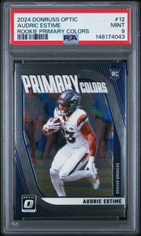 Audric Estime #12 2024 Panini Donruss Optic Rookie Primary Colors PSA 9