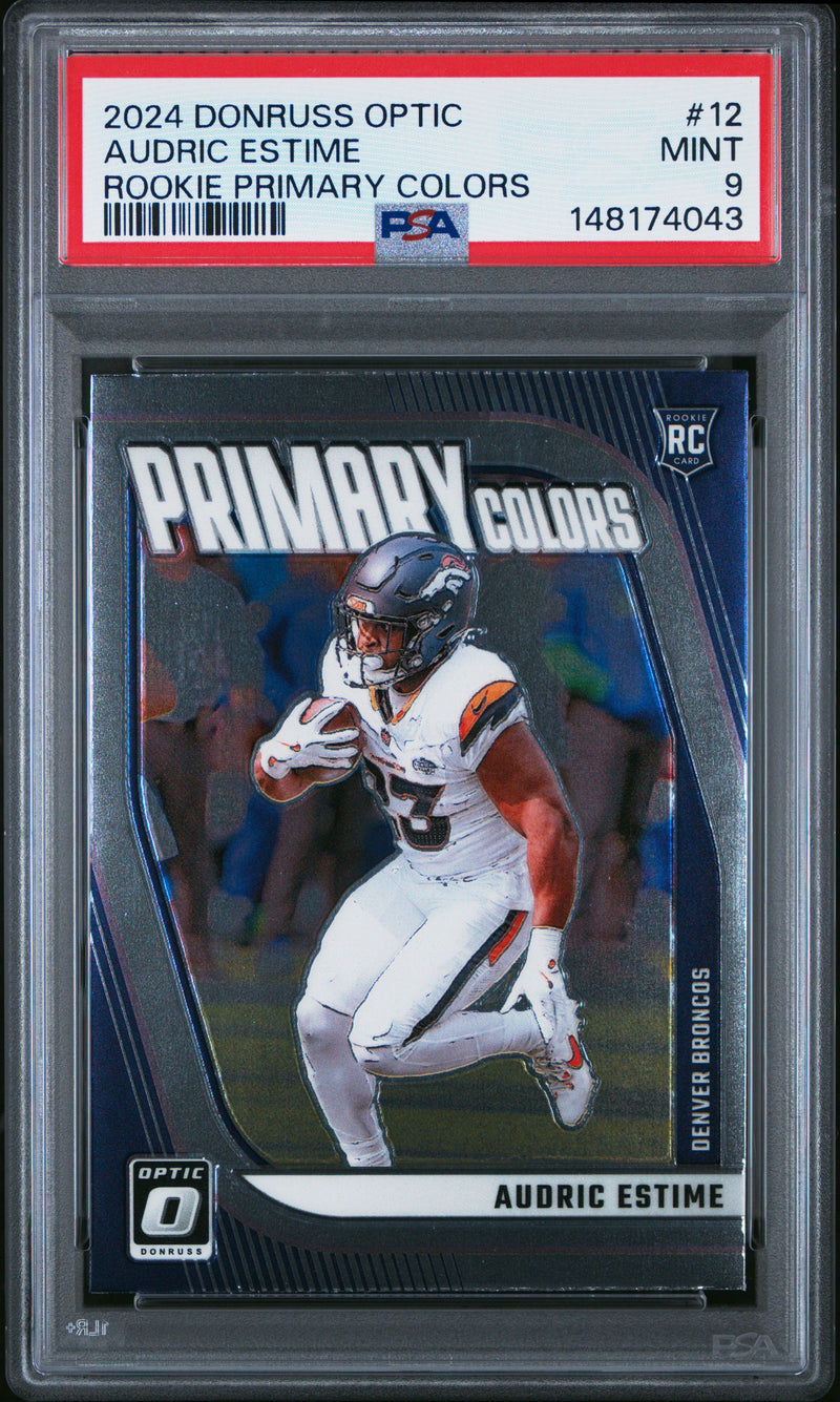 Audric Estime #12 2024 Panini Donruss Optic Rookie Primary Colors PSA 9