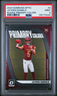 Jayden Daniels #2 2024 Panini Donruss Optic Rookie Primary Colors PSA 9