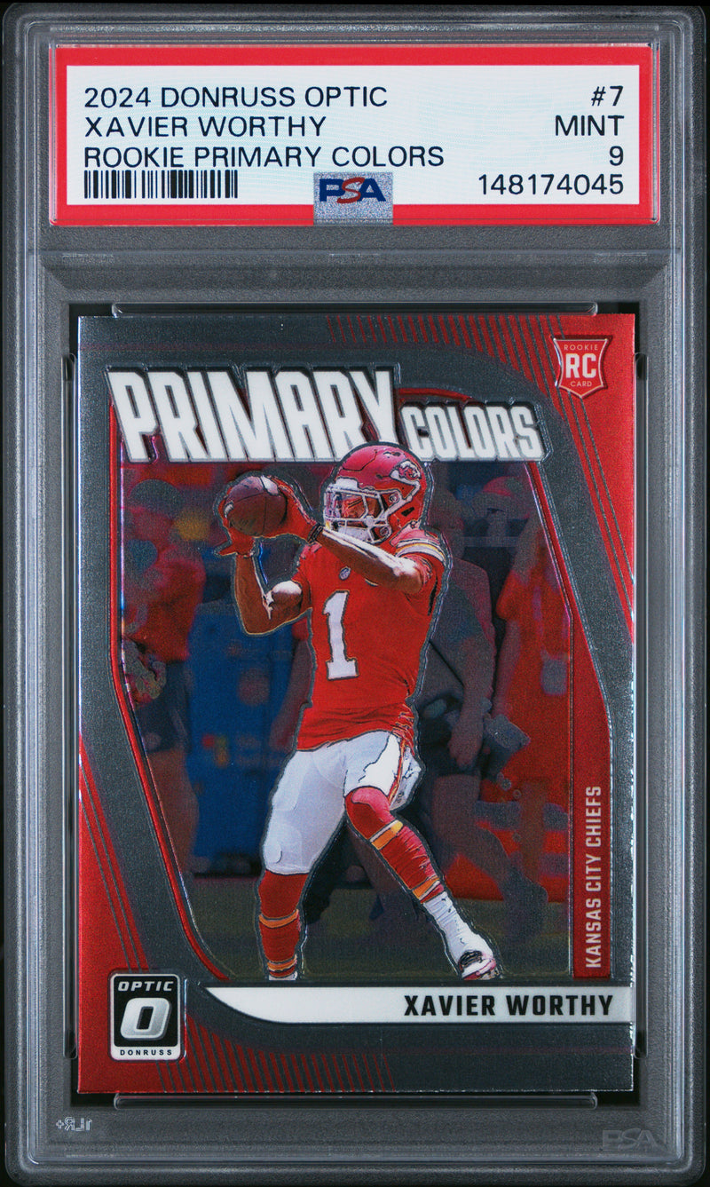 Xavier Worthy #7 2024 Panini Donruss Optic Rookie Primary Colors PSA 9