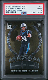 Jonathon Brooks #13 2024 Panini Donruss Optic Rookie Recruits PSA 9