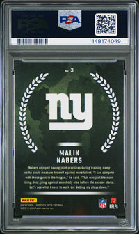 Malik Nabers #3 2024 Panini Donruss Optic Rookie Recruits PSA 8