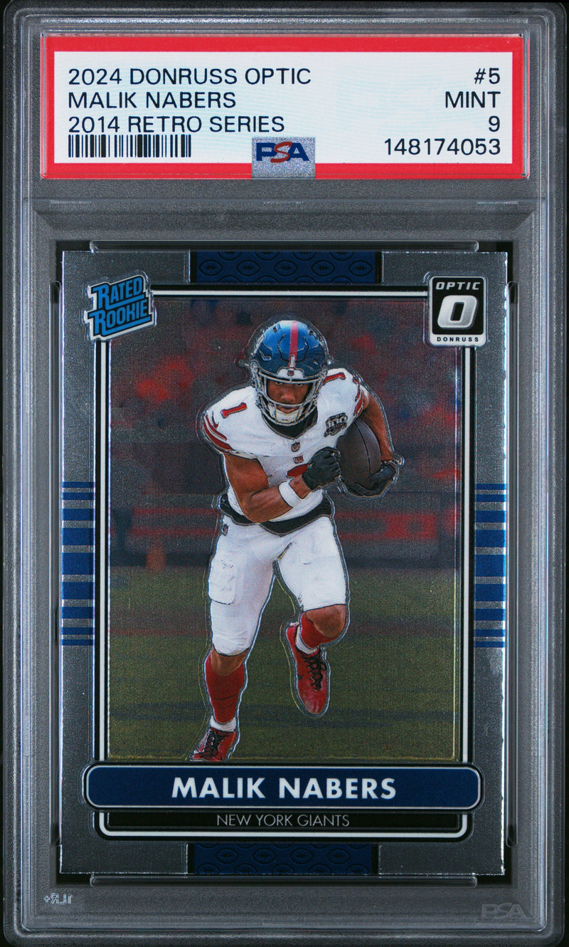 Malik Nabers #5 2024 Panini Donruss Optic 2014 Retro Series PSA 9