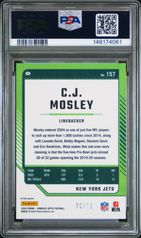 Cj Mosley #157 2024 Panini Donruss Optic PSA 10 Orange Scope