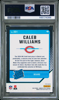 Caleb Williams #201 2024 Panini Donruss Optic PSA 7 Blue Hyper