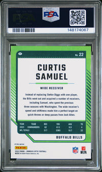 Curtis Samuel #22 2024 Panini Donruss Optic PSA 9 Holo