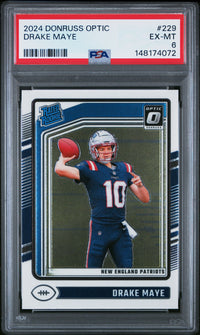 Drake Maye #229 2024 Panini Donruss Optic PSA 6 a