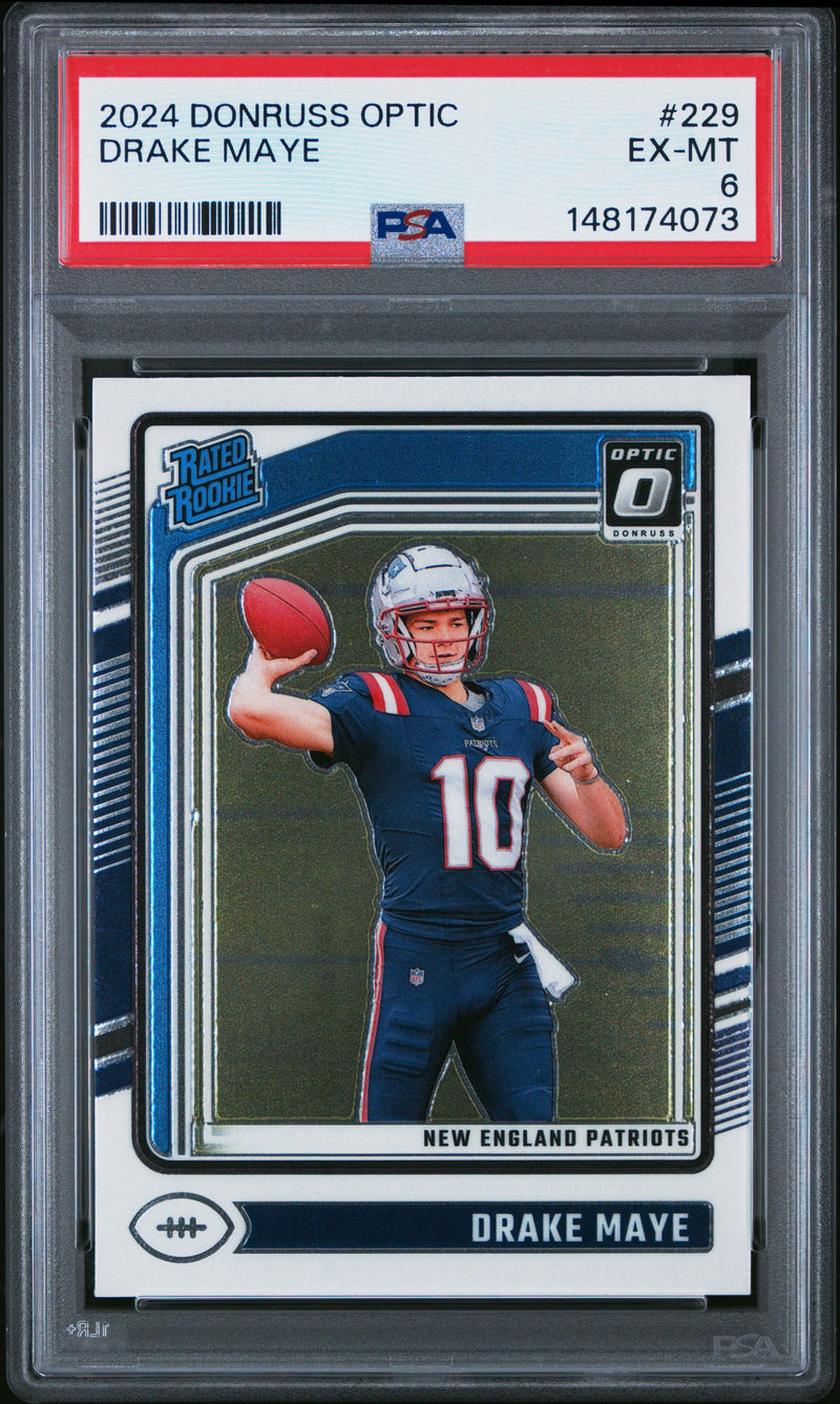 Drake Maye #229 2024 Panini Donruss Optic PSA 6