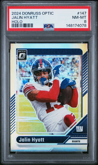Jalin Hyatt #147 2024 Panini Donruss Optic PSA 8 Holo