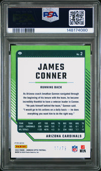 James Conner #2 2024 Panini Donruss Optic PSA 10 Orange Scope