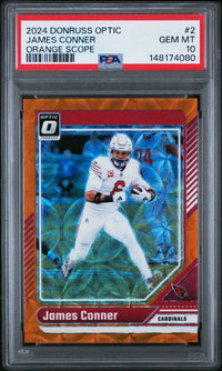 James Conner #2 2024 Panini Donruss Optic PSA 10 Orange Scope
