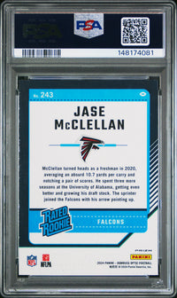 Jase Mcclellan #243 2024 Panini Donruss Optic PSA 6 Blue Hyper