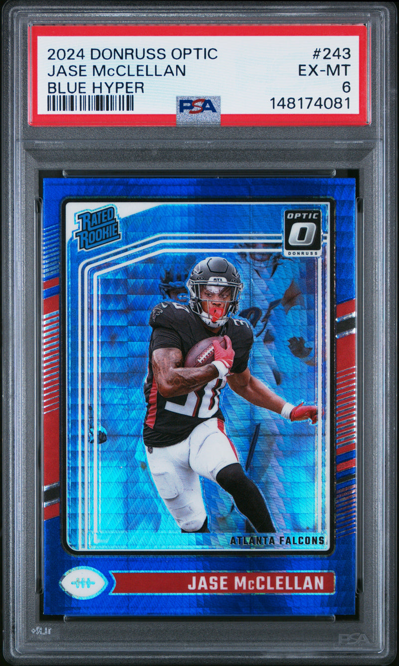 Jase Mcclellan #243 2024 Panini Donruss Optic PSA 6 Blue Hyper