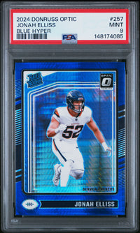 Jonah Elliss #257 2024 Panini Donruss Optic PSA 9 Blue Hyper
