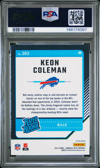 Keon Coleman #263 2024 Panini Donruss Optic PSA 8 Holo