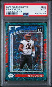 Kris Jenkins #265 2024 Panini Donruss Optic PSA 9 Teal Velocity