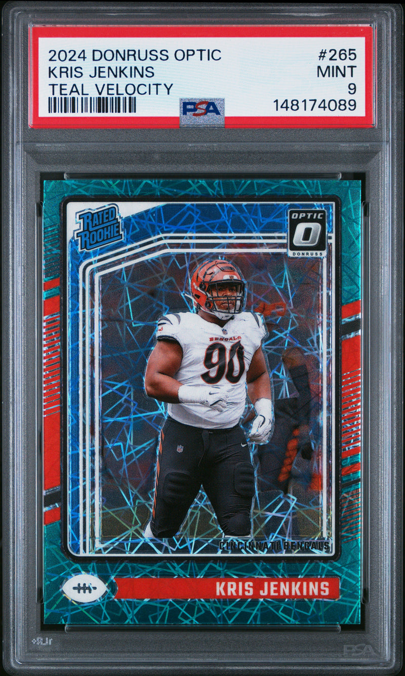 Kris Jenkins #265 2024 Panini Donruss Optic PSA 9 Teal Velocity