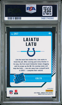 Laiatu Latu #267 2024 Panini Donruss Optic PSA 10 Rocket
