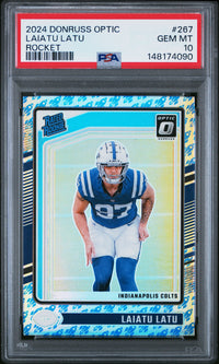 Laiatu Latu #267 2024 Panini Donruss Optic PSA 10 Rocket