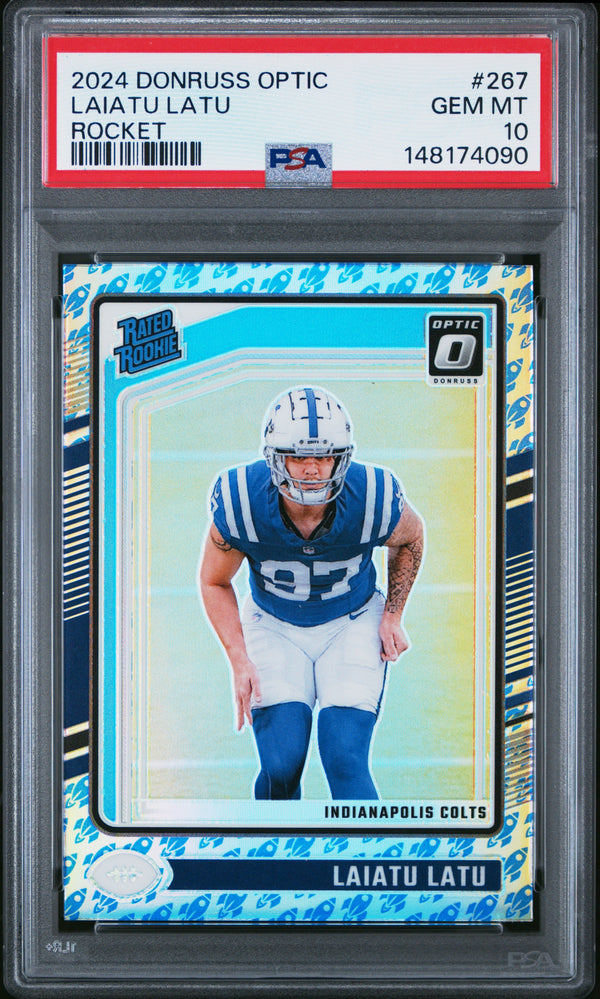 Laiatu Latu #267 2024 Panini Donruss Optic PSA 10 Rocket