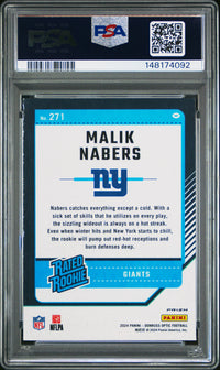 Malik Nabers #271 2024 Panini Donruss Optic PSA 10 Blue Hyper