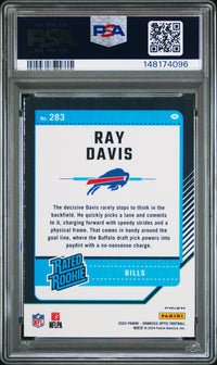 Ray Davis #283 2024 Panini Donruss Optic PSA 8 Blue Hyper