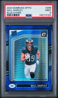 Will Shipley #298 2024 Panini Donruss Optic PSA 9 Blue Hyper