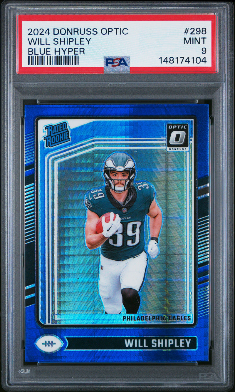 Will Shipley #298 2024 Panini Donruss Optic PSA 9 Blue Hyper