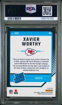 Xavier Worthy #300 2024 Panini Donruss Optic PSA 9 Blue Hyper