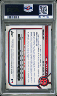 Triston Casas #BCP81 2022 Bowman Chrome Prospects PSA 9 Chrome Pros-Aqua Ref.