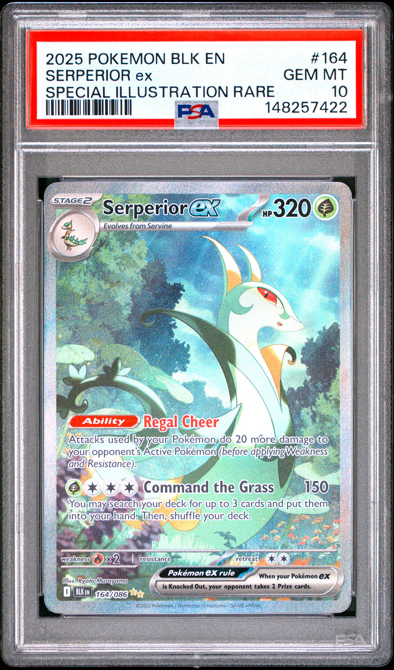 Serperior Ex #164 2025 Pokemon Blk En-Black Bolt PSA 10 SIR