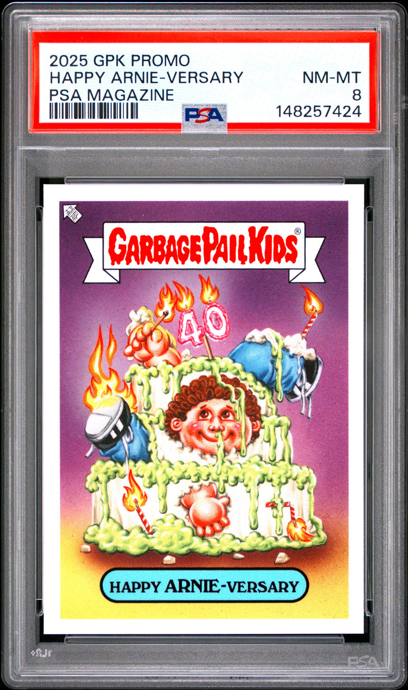 Happy Arnie-Versary # 2025 Topps Garbage Pail Kids Promo Psa Magazine PSA 8