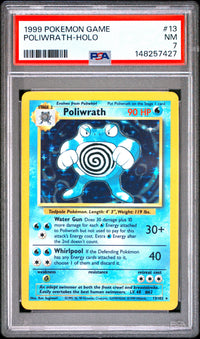 Poliwrath-Holo #13 1999 Pokemon Game PSA 7