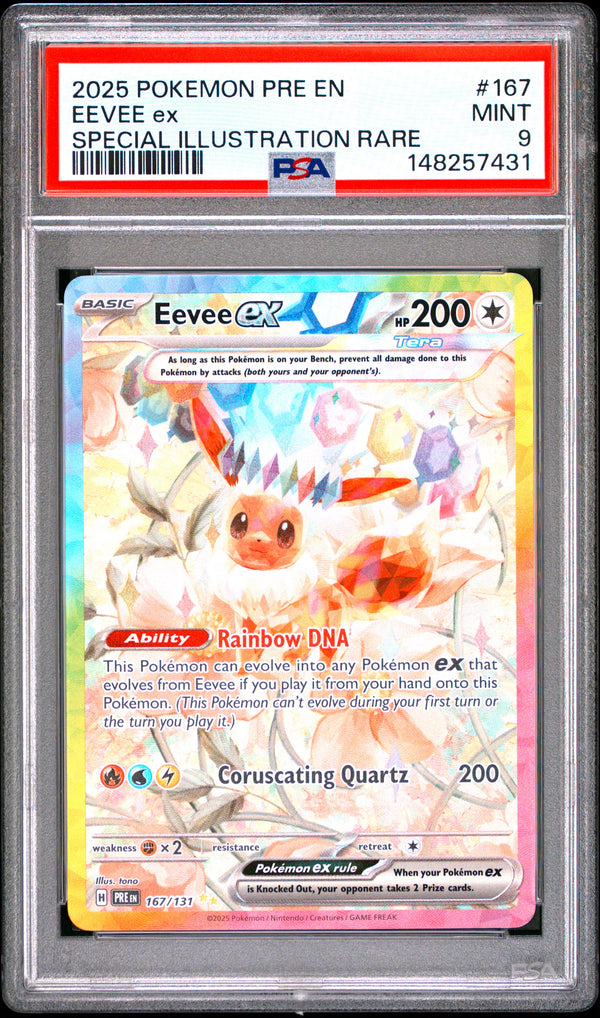 Eevee Ex #167 2025 Pokemon Pre En-Prismatic Evolutions PSA 9 SIR