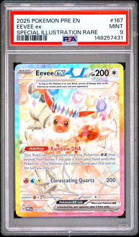 Eevee Ex #167 2025 Pokemon Pre En-Prismatic Evolutions PSA 9 SIR