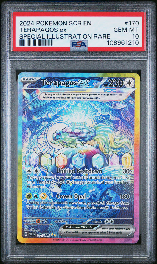 Terapagos Ex #170 2024 Pokemon Scr En-Stellar Crown PSA 10 SIR