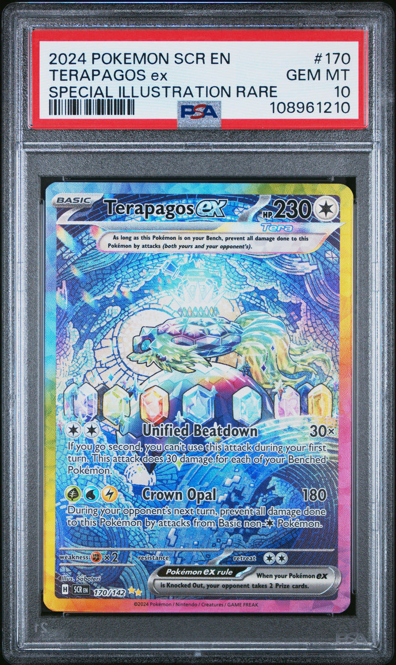 Terapagos Ex #170 2024 Pokemon Scr En-Stellar Crown PSA 10 SIR