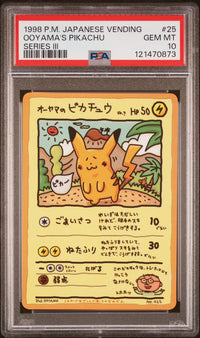 Ooyama's Pikachu #25 1998 Pokemon Japanese Vending PSA 10 Series III